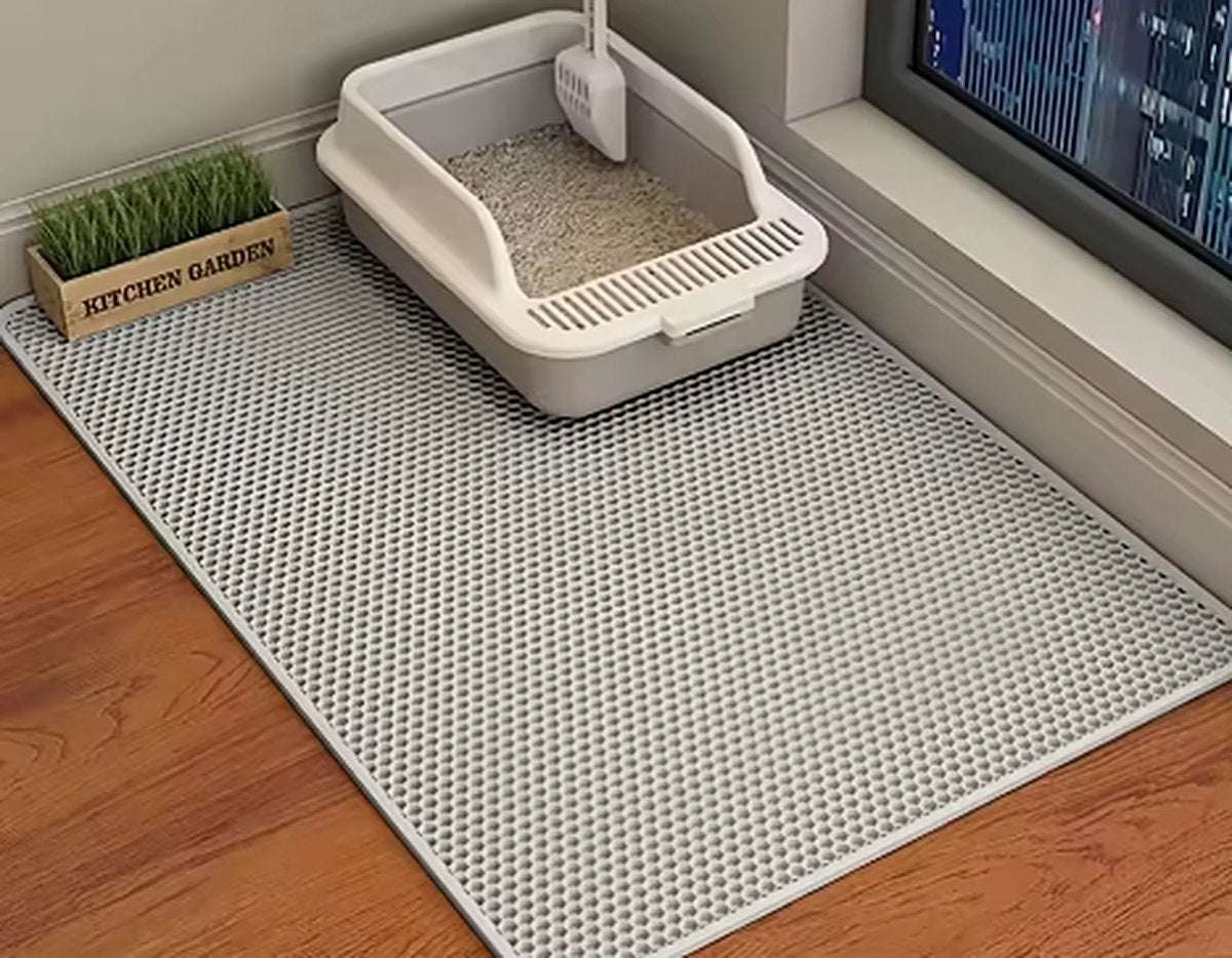 Gris, en el baño